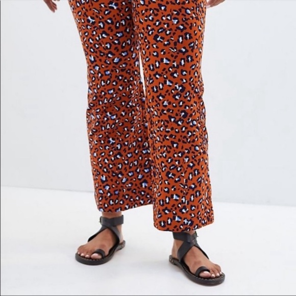 Maeve Anthropologie Leopard Animal Print Flare Kick Pants Size Large - Picture 2 of 5